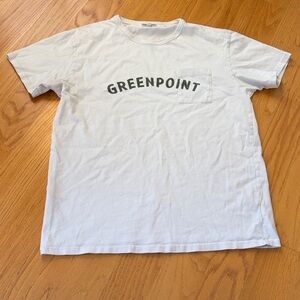 knickerbocker short sleeve off-white t shirt size medium greenpoint pocket tee